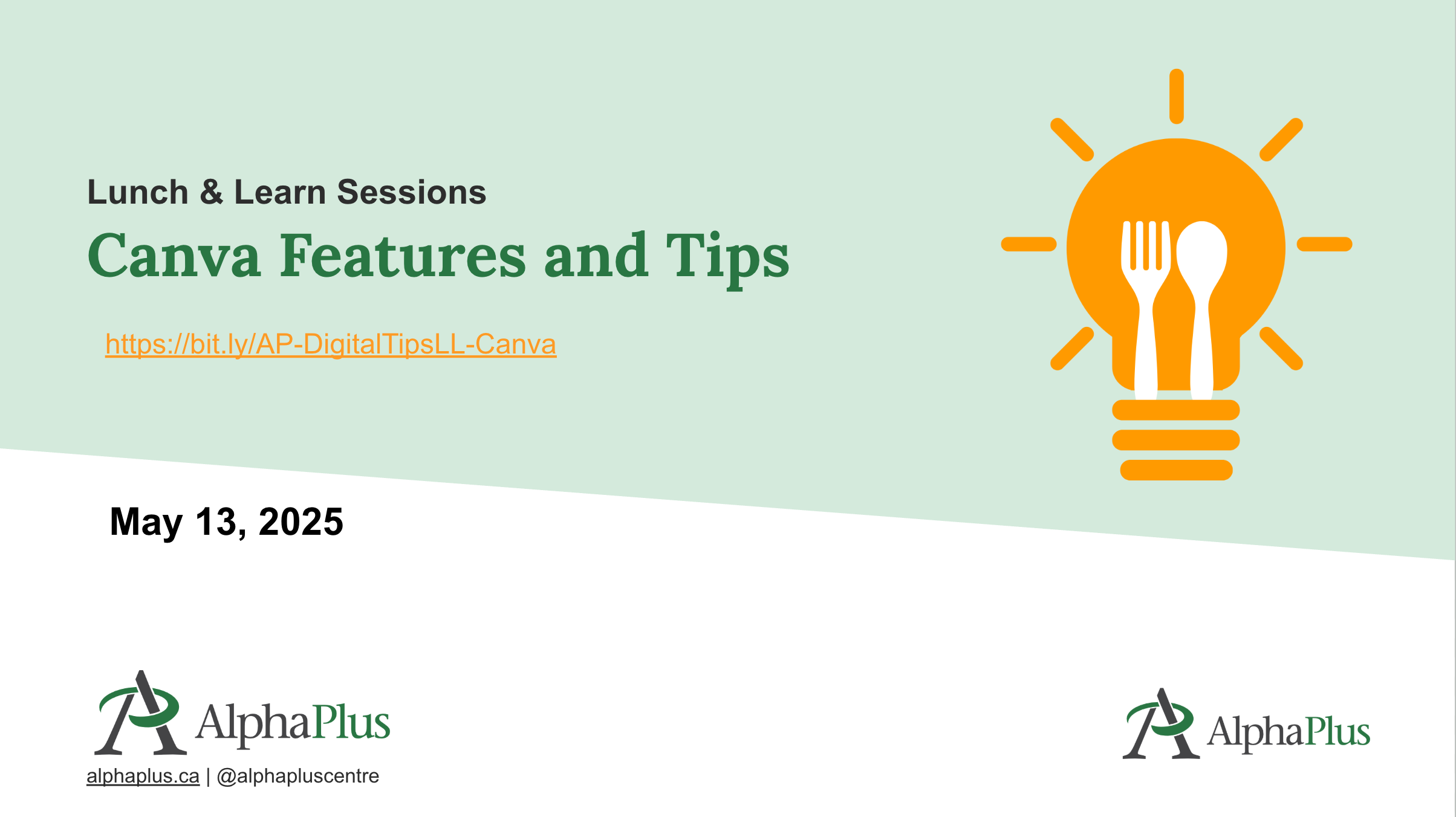 Cover page for Presentation slides - Canva Features and Tips
